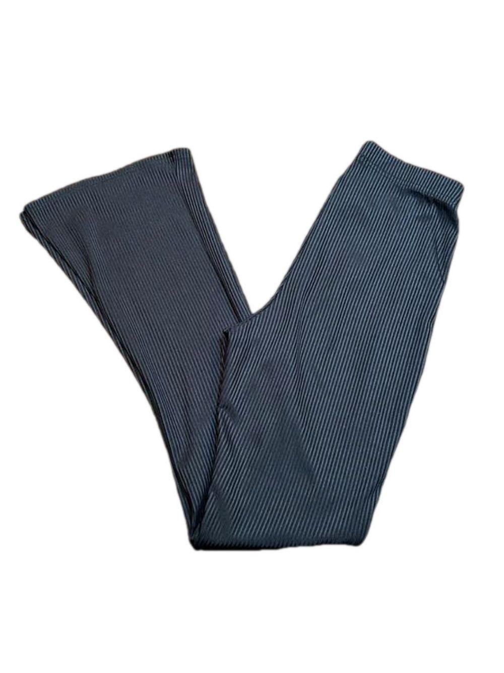 TOPSHOP PETITE Black Ribbed Skinny Flare Ankle Leggings Size 4